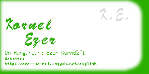 kornel ezer business card